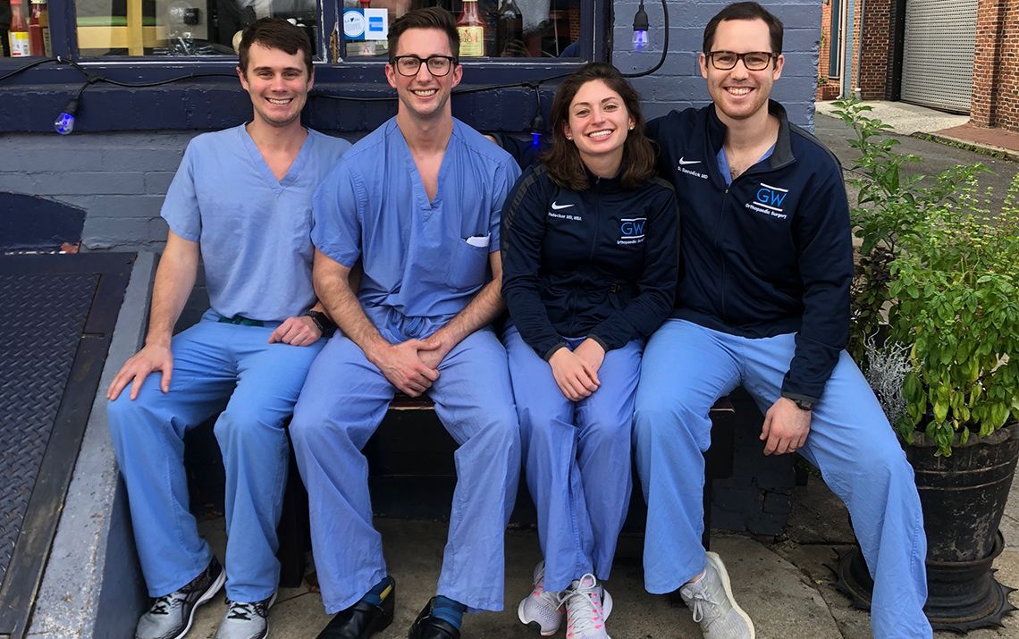 Group photo in scrubs