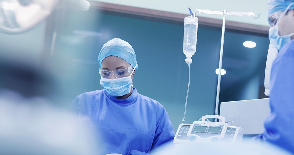 Woman surgeon in an operating room